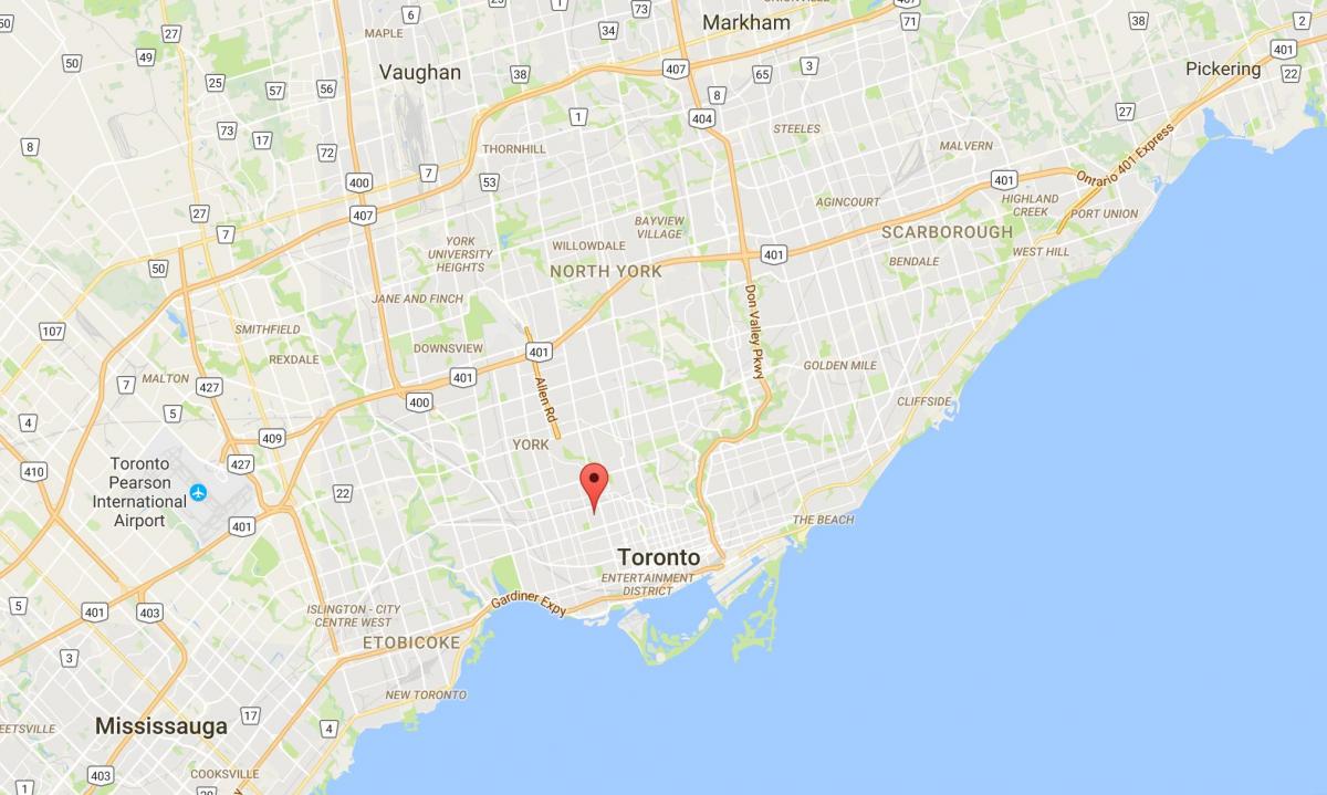 Mapa de Seaton Poble districte de Toronto