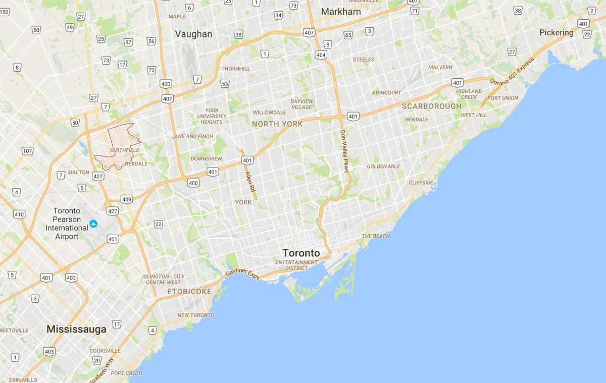Mapa de Smithfielddistrict Toronto