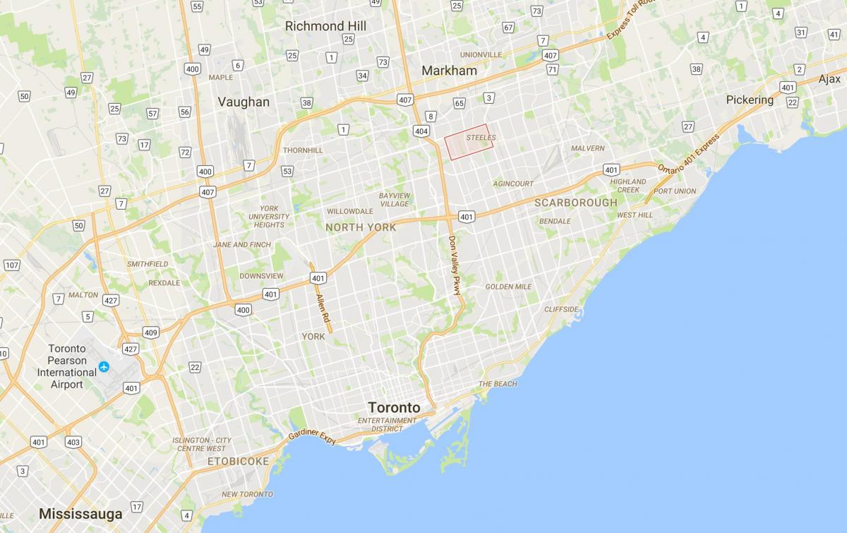 Mapa de Steeles districte de Toronto