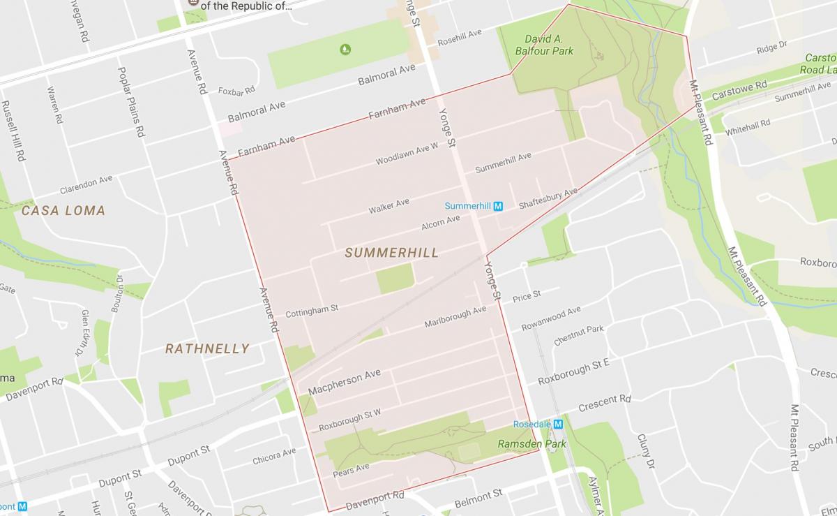 Mapa de Summerhill barri de Toronto