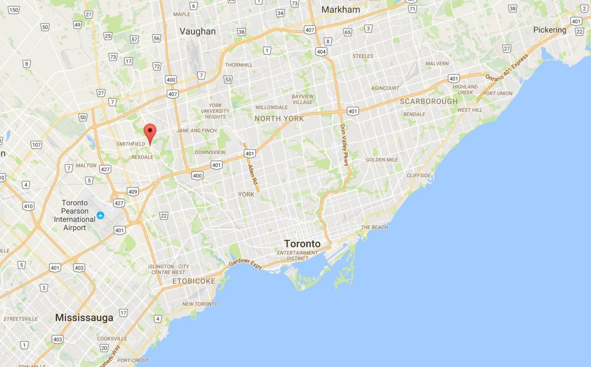 Mapa de Thistletown districte de Toronto
