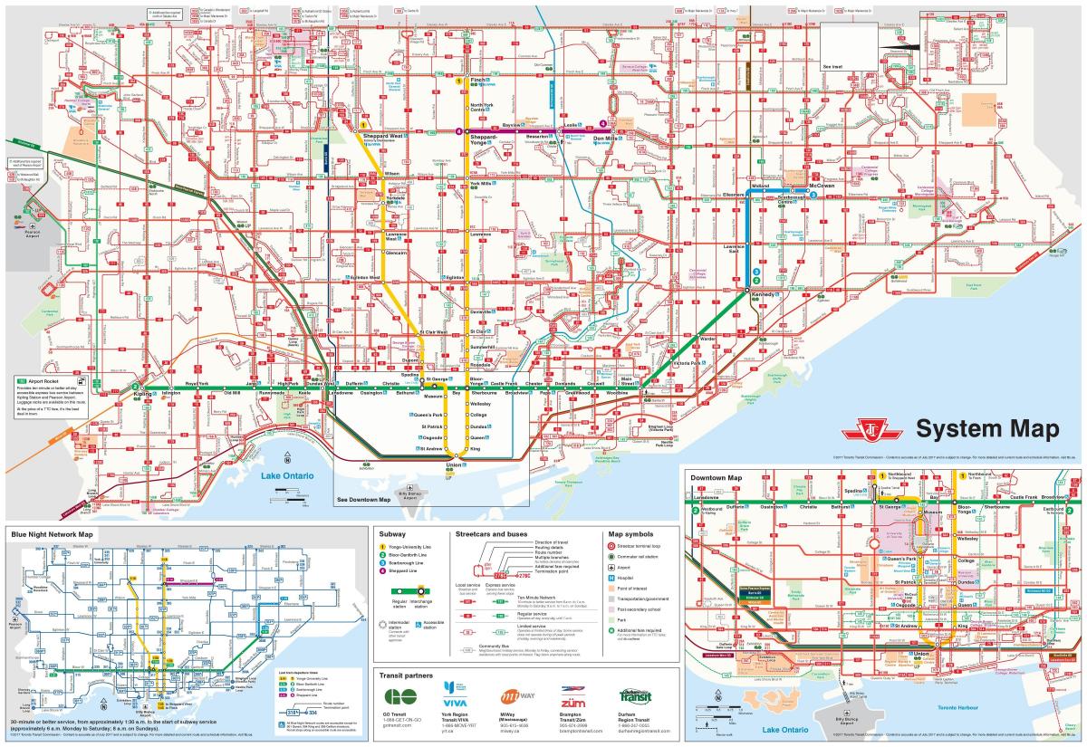 Mapa de Toronto bus