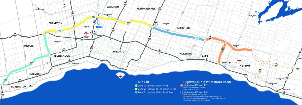 Mapa de Toronto autopista 407