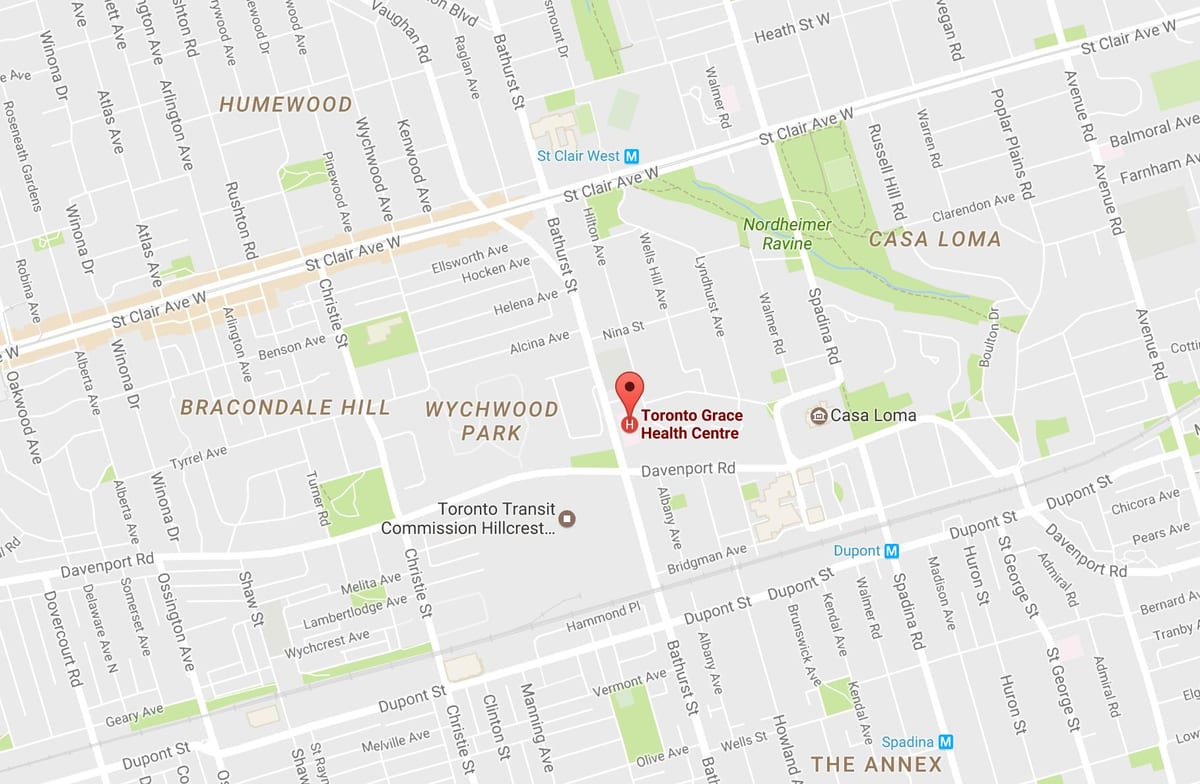 Mapa de Toronto Gràcia Centre de Salut