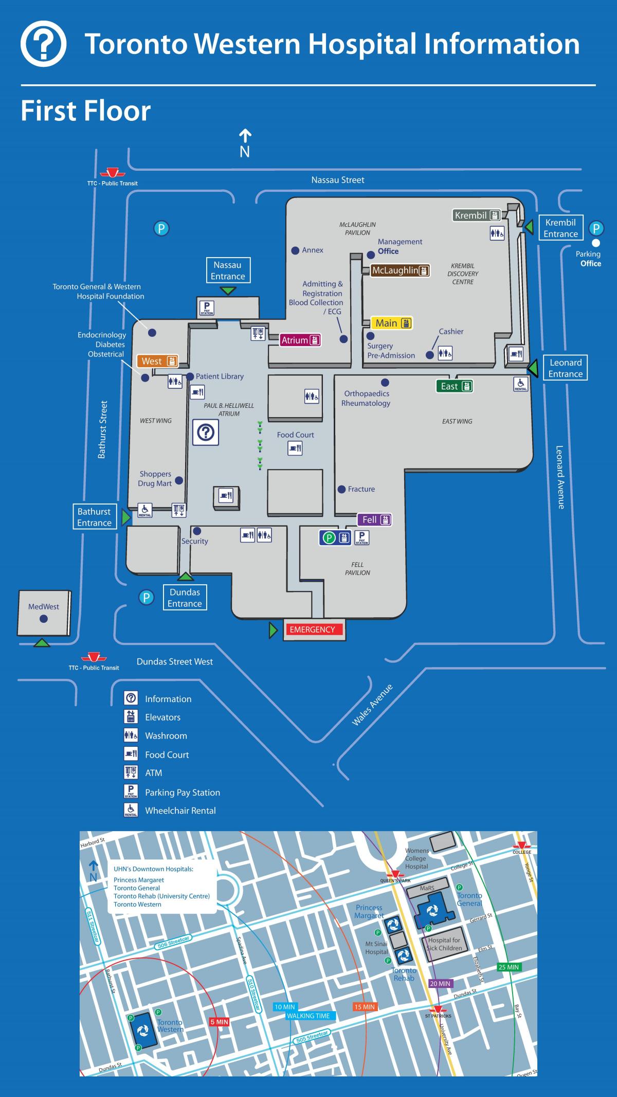 Mapa de Toronto Hospital Occidental