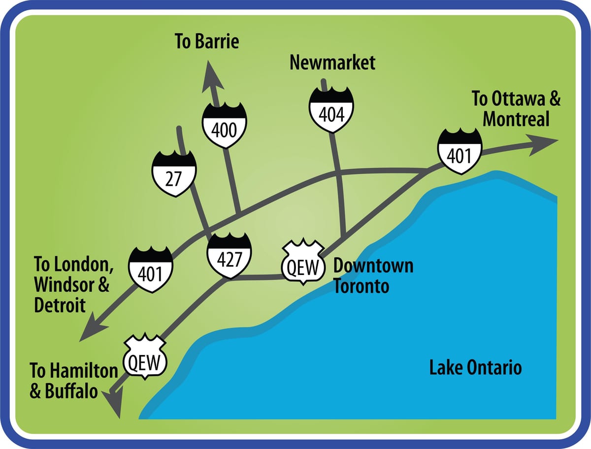 Mapa de Toronto indicacions de conducció