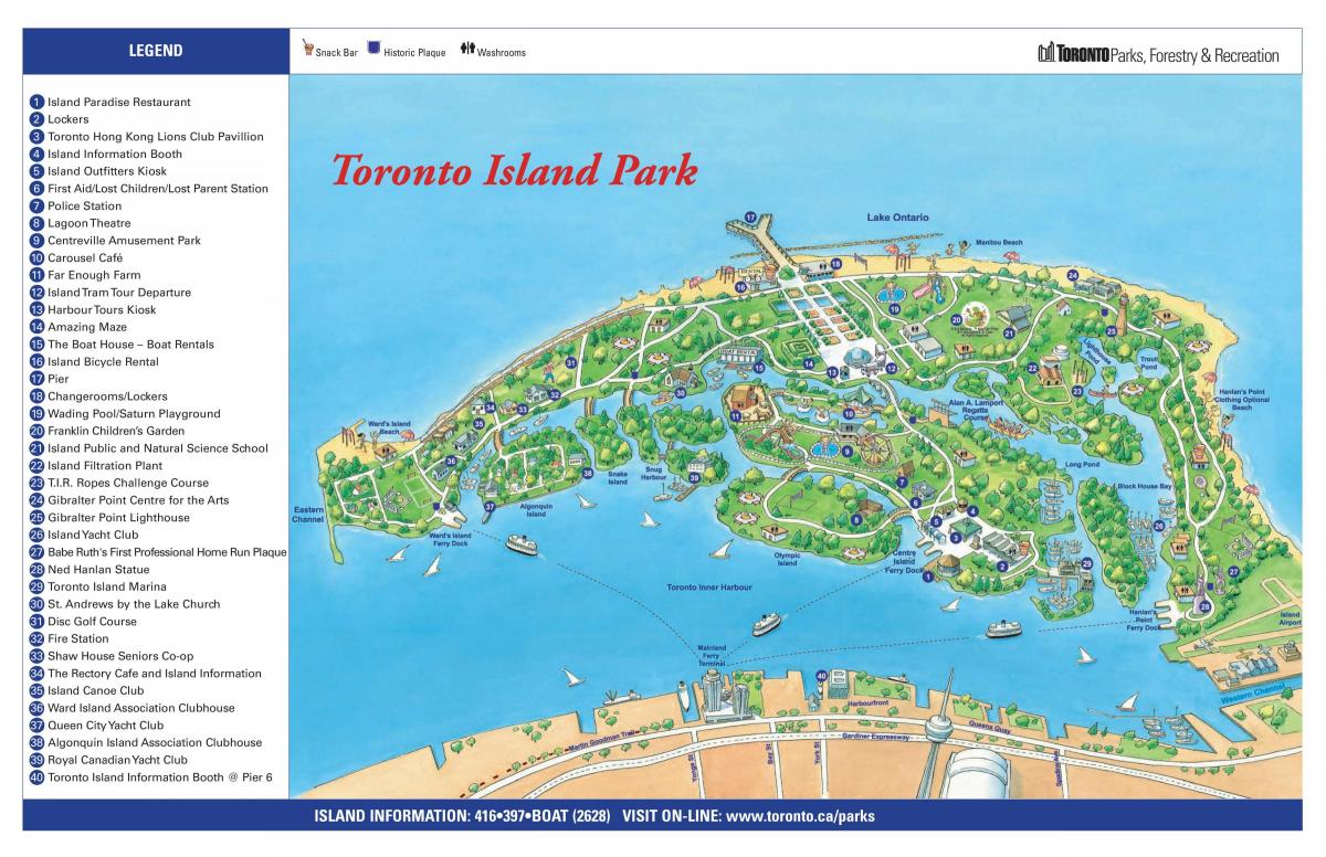 Mapa de Toronto island park