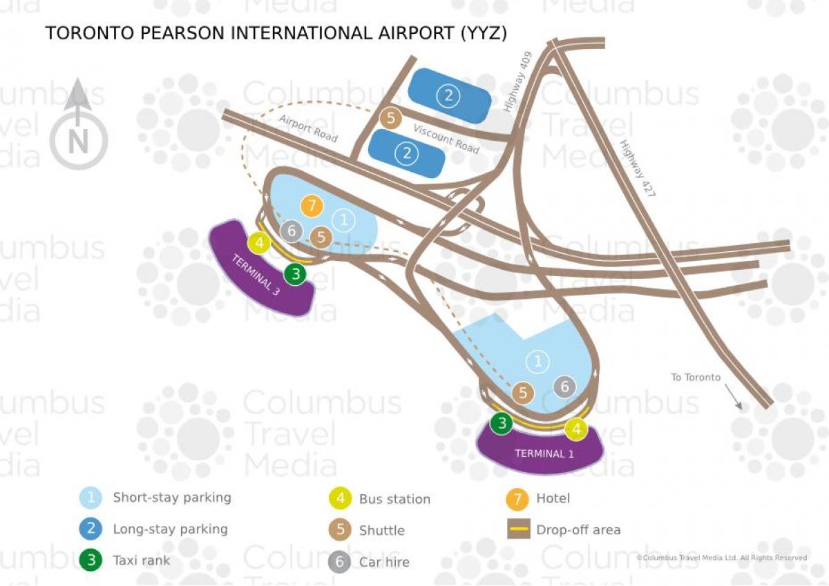 Mapa de Toronto Pearson aeroport