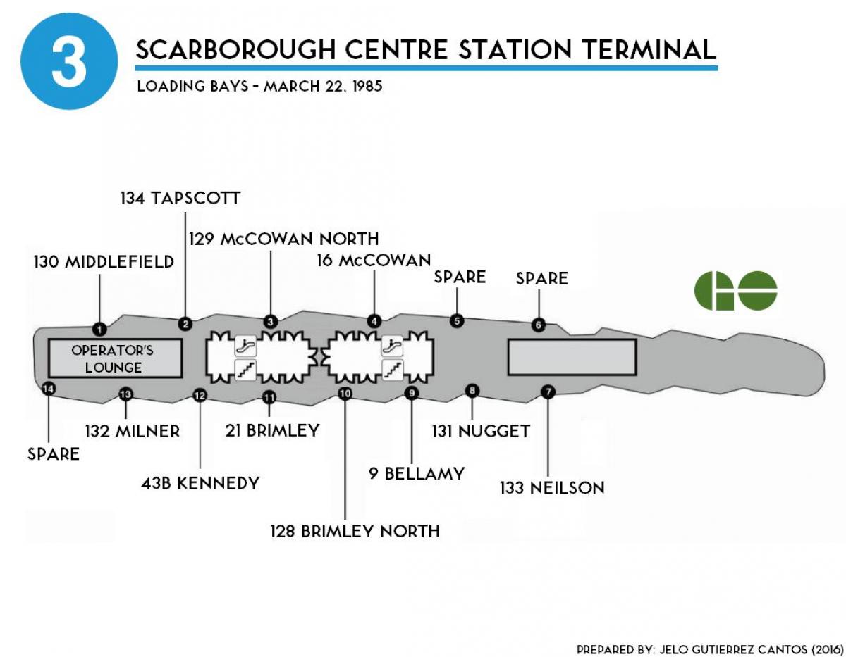 Mapa de Toronto Scarborough centre de l'estació terminal