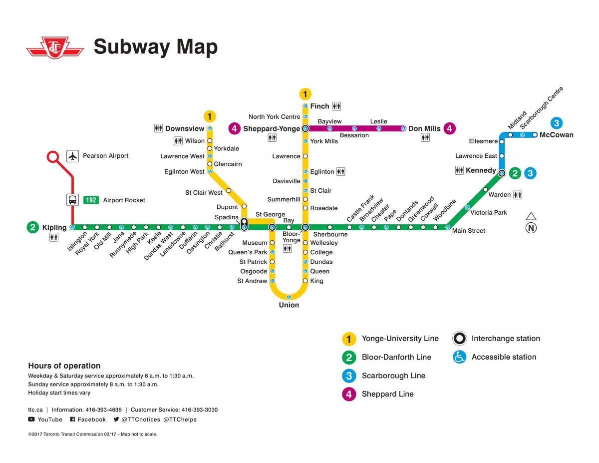 Mapa de Toronto TTC metro
