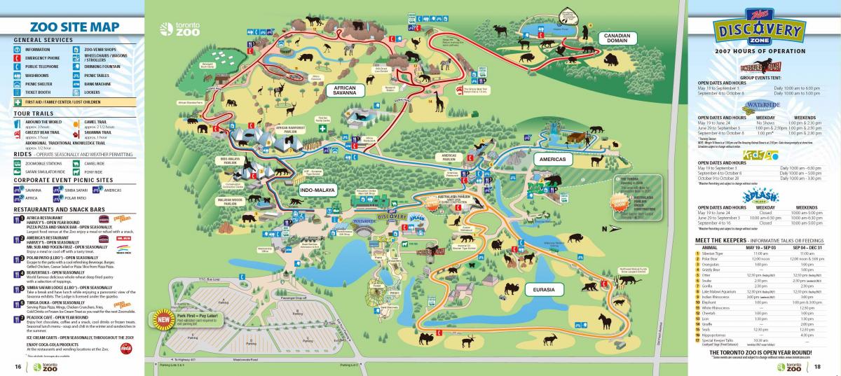 Mapa del zoo de Toronto