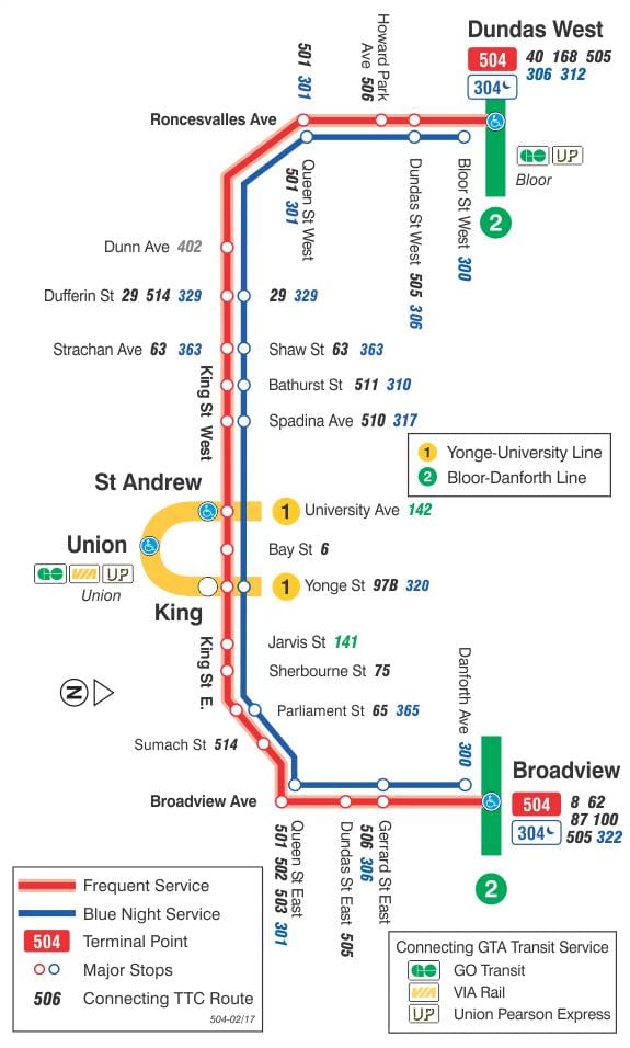 Mapa de tramvia de la línia 504 Rei