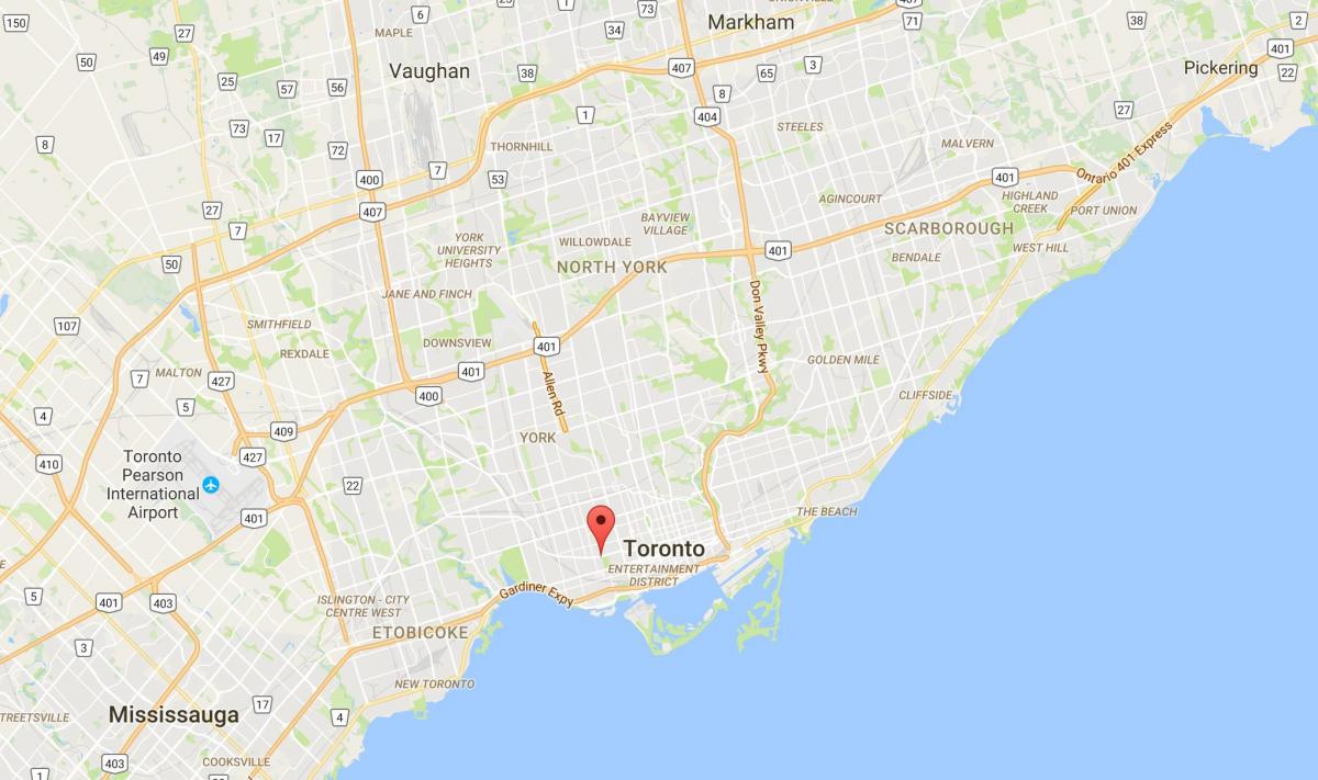 Mapa de la Trinitat–Bellwoods districte de Toronto
