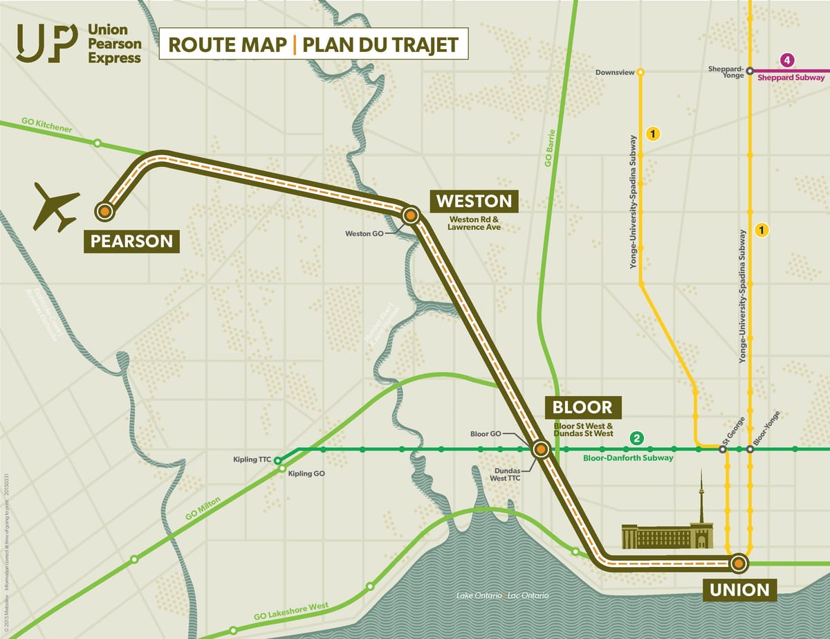 Mapa de la Unió Pearson Express