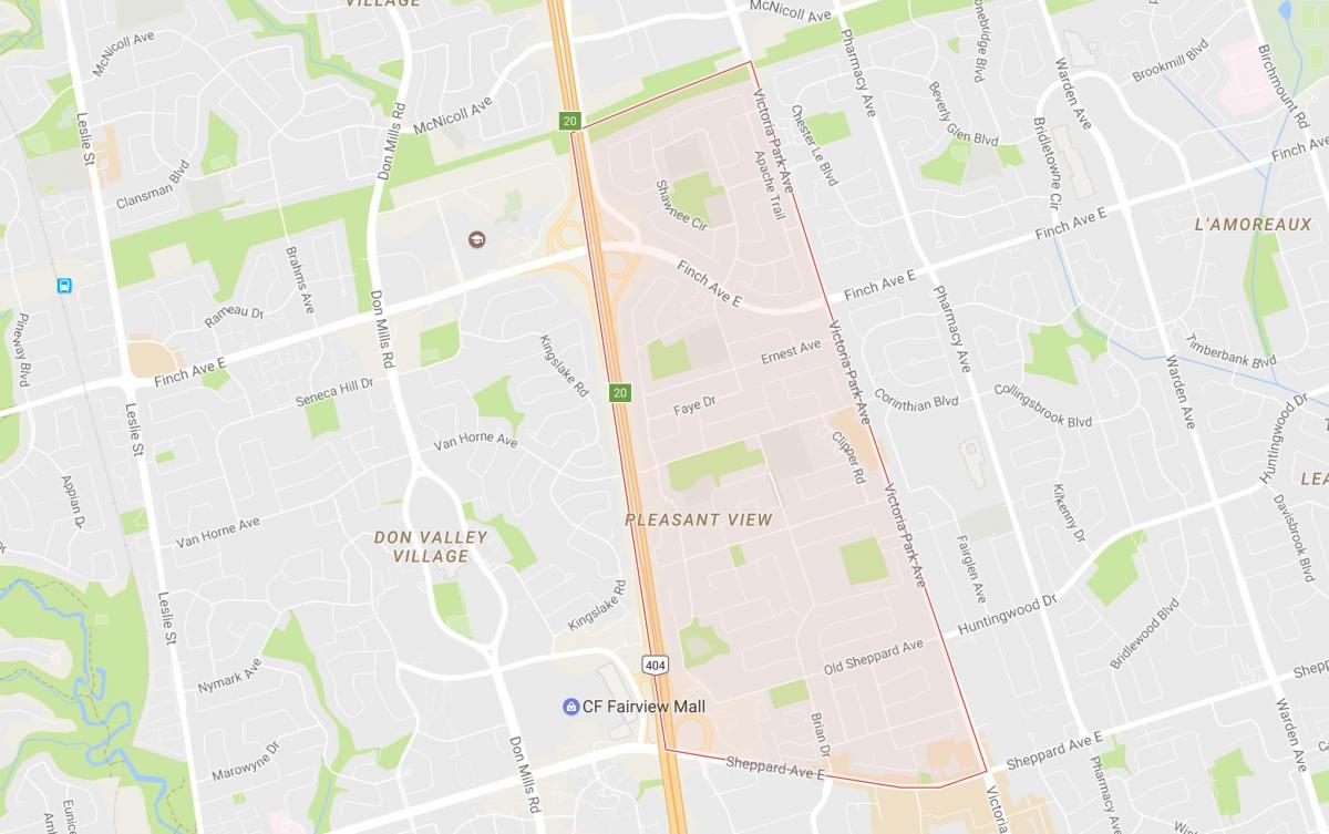 Mapa de Vista Agradable barri de Toronto