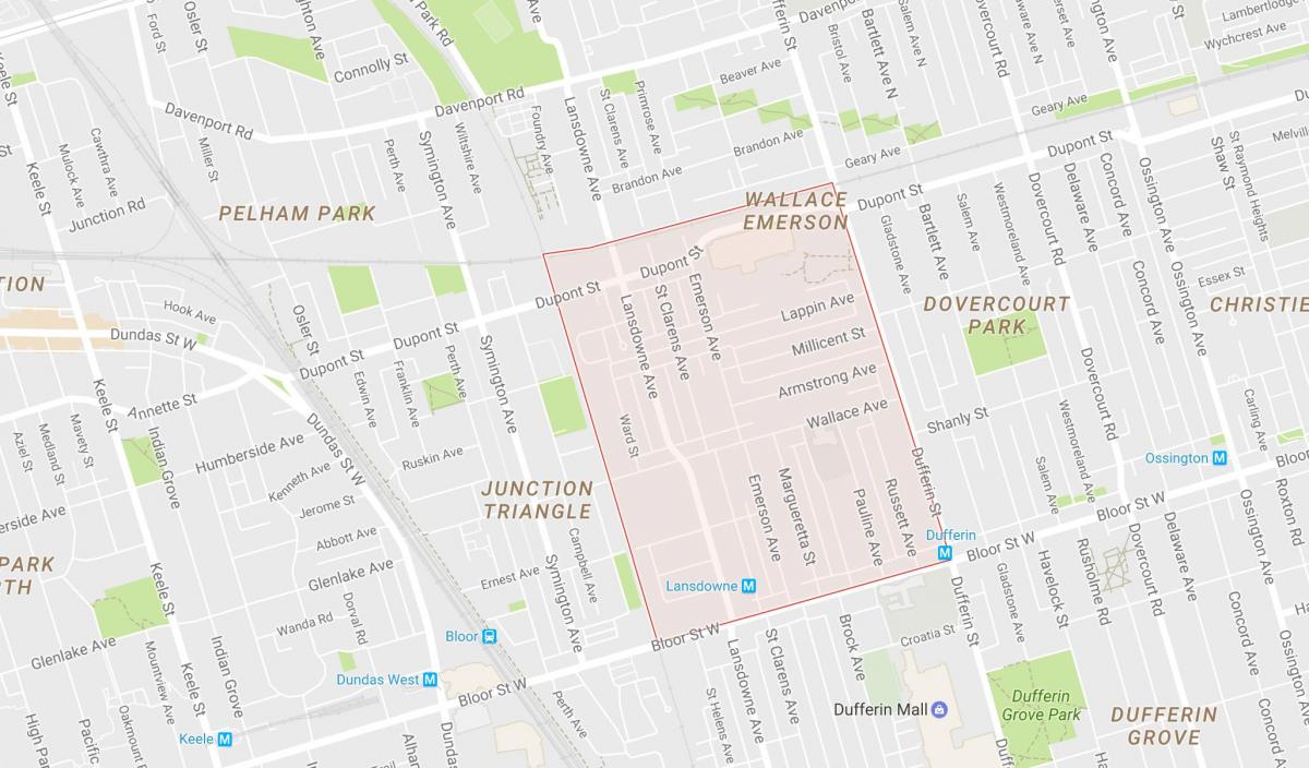 Mapa de Wallace Emerson barri de Toronto