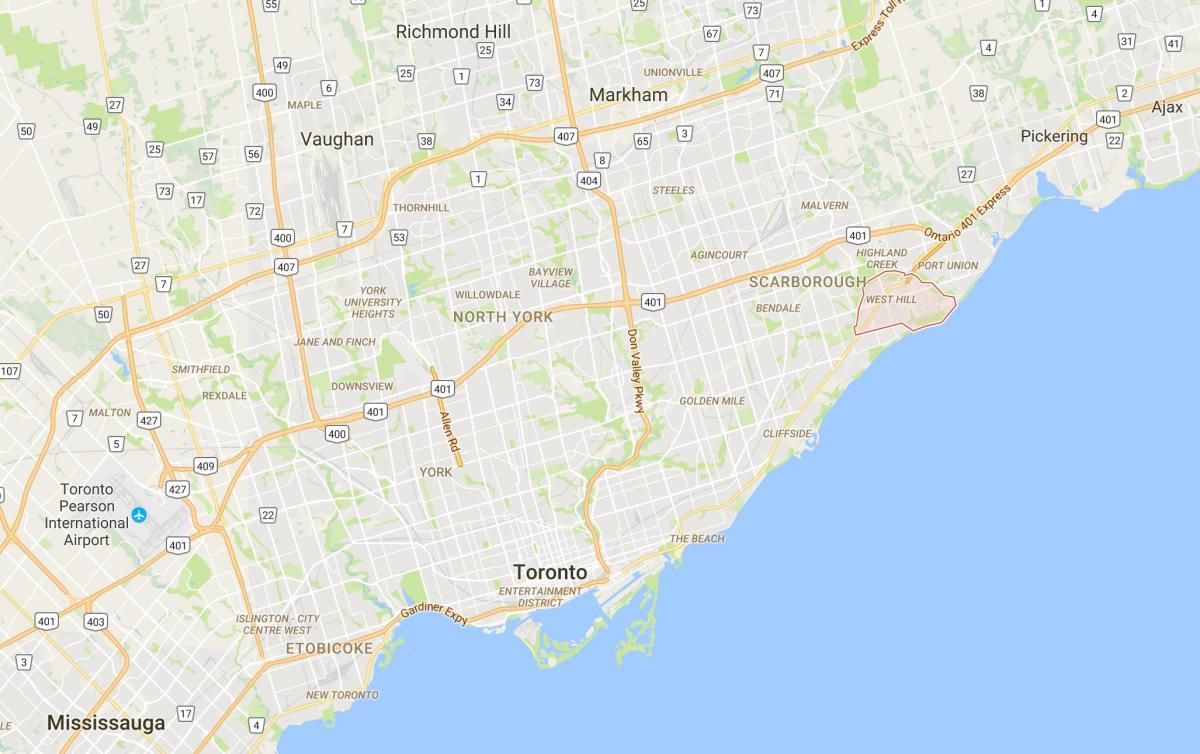 Mapa de West Hill districte de Toronto