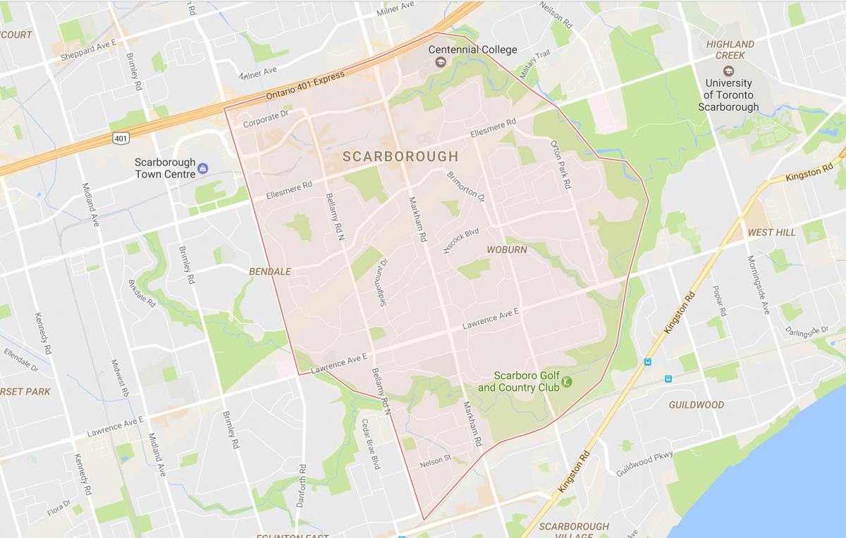 Mapa de Woburn barri de Toronto