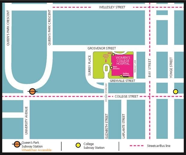 Mapa de la Dona s College Hospital de Toronto