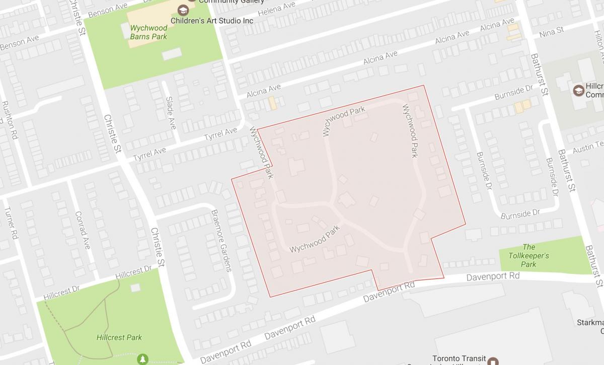 Mapa de Wychwood Park al barri de Toronto