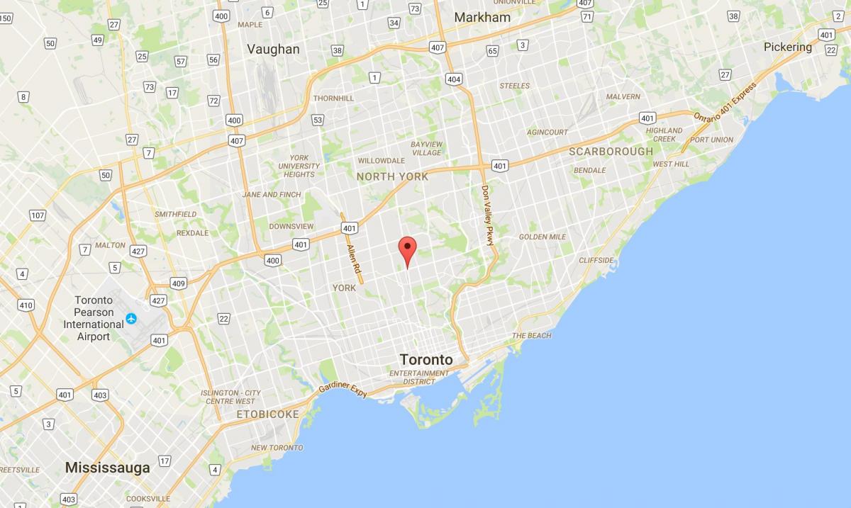 Mapa de Yonge i Eglinton districte de Toronto