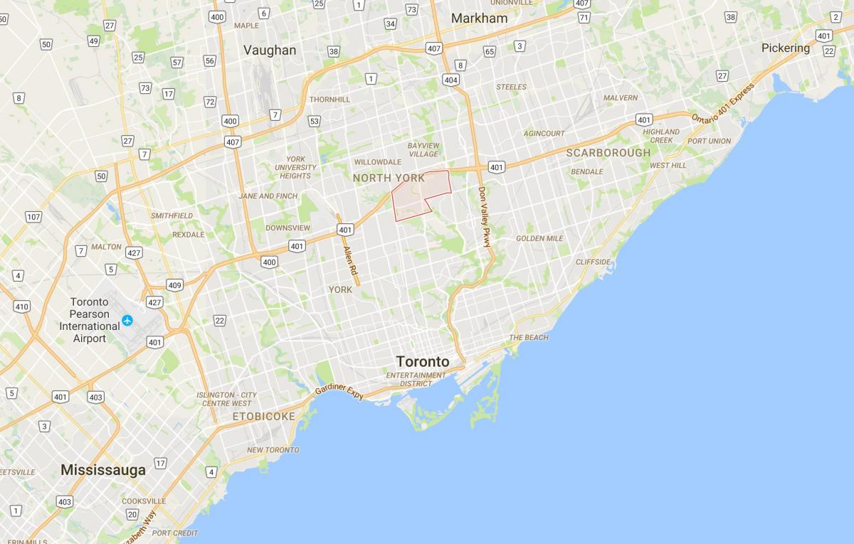 Mapa de York Molins districte de Toronto