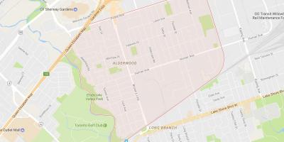 Mapa de Alderwood parkview es barri de Toronto