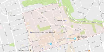 Mapa del barri de Yorkville Toronto