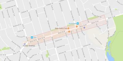 Mapa de Bloor West Village barri de Toronto