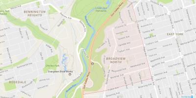 Mapa de Broadview Nord barri de Toronto