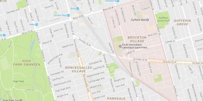 Mapa de Brockton Poble, barri de Toronto