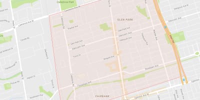 Mapa del Bruc al Turó de Belgravia barri de Toronto