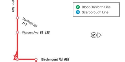 Mapa de TTC 20 penya-segat escarpat autobús de Toronto