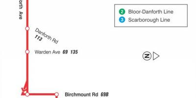 Mapa de TTC 20 penya-segat escarpat autobús de Toronto