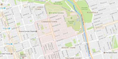 Mapa de Cabbagetown barri de Toronto