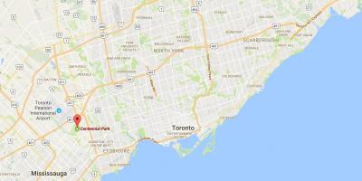 Mapa de Centennial Park districte de Toronto