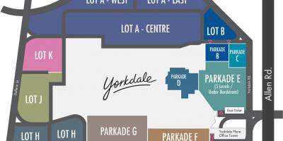 Mapa de Centre Comercial Yorkdale aparcament