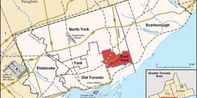 Mapa de l'Est de York de Toronto