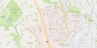 Mapa de Eatonville barri de Toronto
