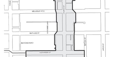 Mapa de l'Església-Wellesley Poble de negoci Millora de la Zona de Toronto