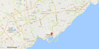Mapa de l'Est Bayfront districte de Toronto