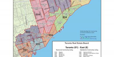 Mapa de l'est de Toronto