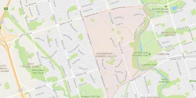 Mapa de Humber Vall de Poble al barri de Toronto