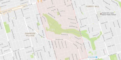 Mapa de Humewood–Cedarvale barri de Toronto
