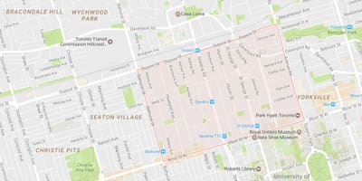 Mapa de L'Annex barri de Toronto