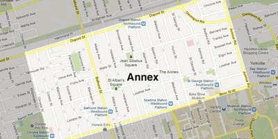 Mapa de L'Annex de Toronto