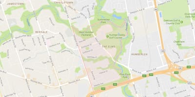 Mapa de La Oms barri de Toronto