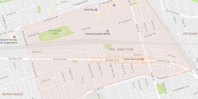 Mapa de La Cruïlla entre el barri de Toronto