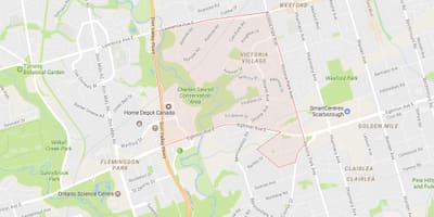 Mapa de la Victòria, Poble, barri de Toronto