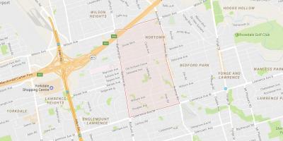 Mapa de Ledbury Parc barri de Toronto